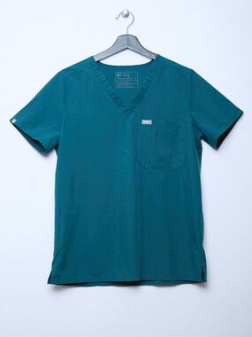 FIGS FREEx Catarina One Pocket Scrub Top Caribbean Blue Teal Small
